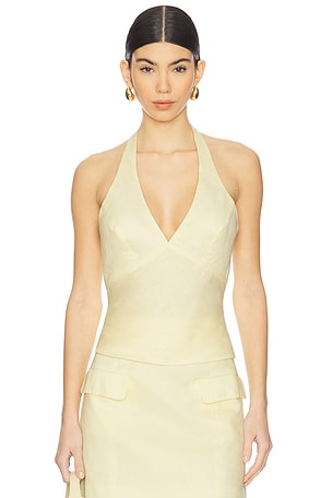 Paola Halter Linen Top Bardot