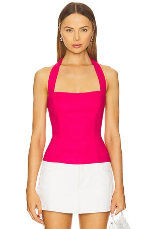 Raya Linen Halter Top Bardot