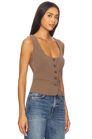Bardot Azilia Button Through Top in Brown