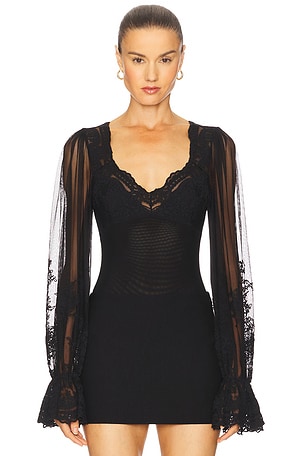Bruna Lace Detail Bodysuit Bardot