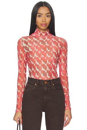 Alba Long Sleeve Mesh Top Bardot