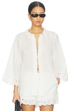 Aleria Cotton Shirt With Trim Bardot