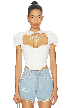 Allington Broderie Corset Top Bardot