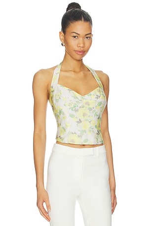 Bardot Deserae Halter Neck Top in Yellow