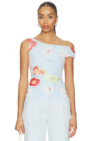 Layana Printed Mesh Top Bardot