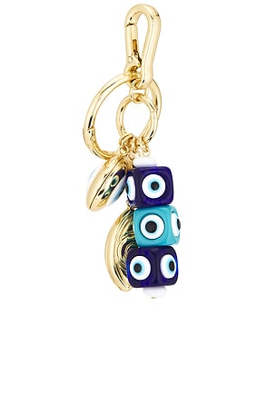 BaubleBar Eyes For The Good Life Bag Charm in Metallic Gold
