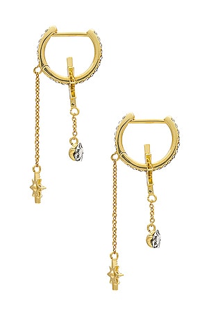 BaubleBar Star Huggie Drop Earrings in Metallic Gold