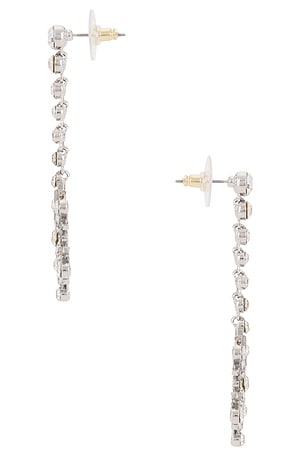 BaubleBar Snowflake Linear Drop Earring in Metallic Silver