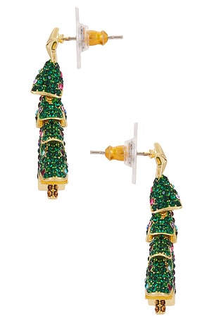 BaubleBar Christmas Tree Earring in Green