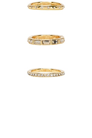 BaubleBar Amber Ring Set in Metallic Gold