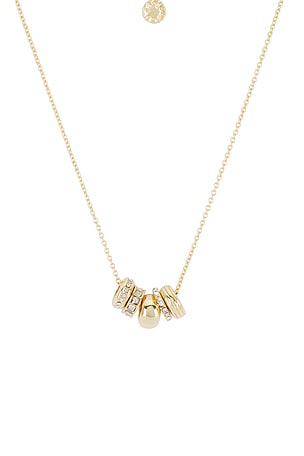 BaubleBar Pave And Gold Charm Necklace in Metallic Gold