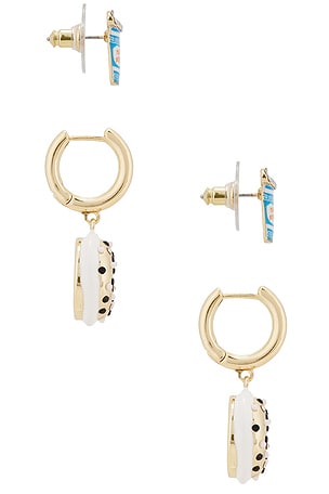 BaubleBar Rise & Grind Earring Set in Blue