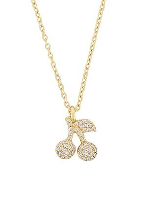 BaubleBar Cherry Pave Motif Necklace in Red