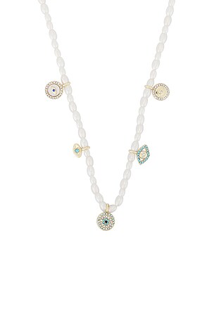 BaubleBar Good Eye Charm Necklace in Ivory
