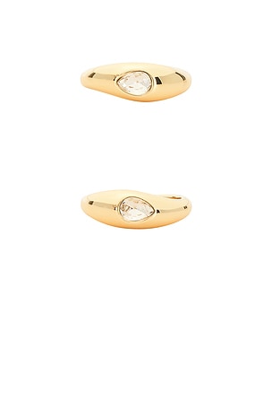 BaubleBar Reba Ring Set in Metallic Gold