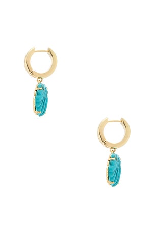 BaubleBar Elia Shell Earrings in Teal