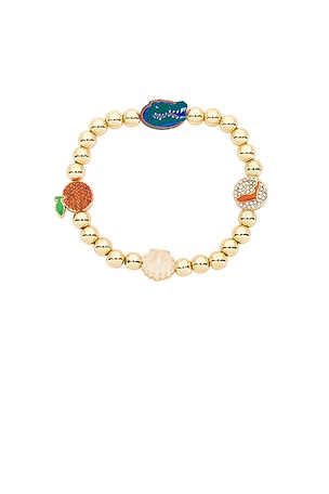 BaubleBar University Of Florida Mixed Icon Pisa Bracelet in Metallic Gold