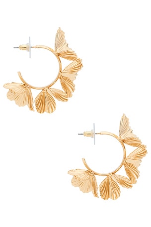 BaubleBar Fiorella Gold Floral Earrings in Metallic Gold
