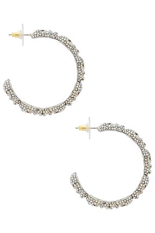 BaubleBar Skull Hoop Earrings in Metallic Silver