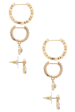 BaubleBar Good Intentions Evil Eye Earring Set in Metallic Gold