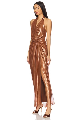 Baobab Liz Dress in Metallic Copper