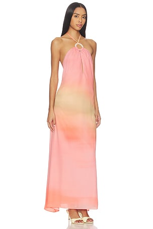 Baobab Rondine Maxi Dress in Coral