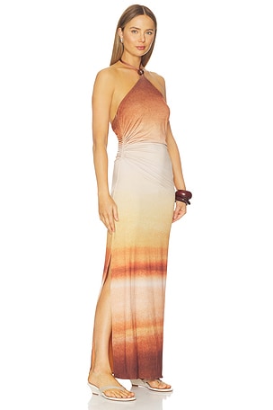 Baobab Blake Maxi Dress in Brown,Orange. Size M. Also