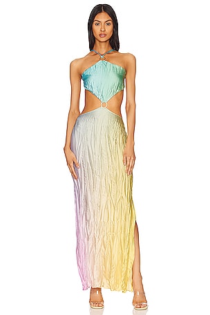 chinese dress ladies Halo Silver Maxi Dress – C A L I S T A main image 0