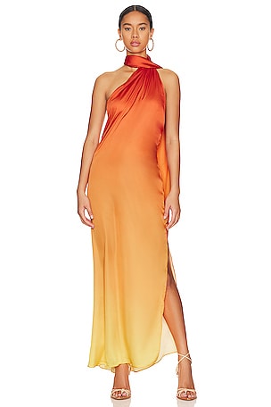 knee length dresses for ladies Julia Maxi Dress in Orange main image 1