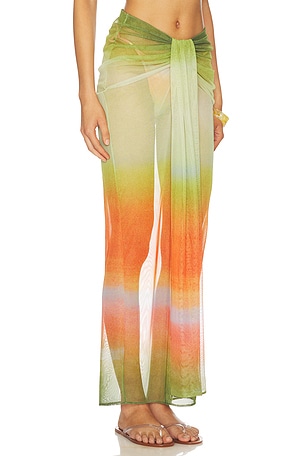 Baobab Nia Maxi Skirt in Green,Orange