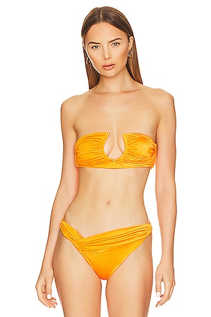 Monica Hansen Beachwear Babe Watch Bikini Top in Honey