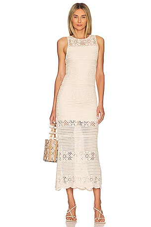 steve madden crochet dress Steve Madden Petunia Crochet Fish Halter Neck Sleeveless Flared Mini Dress
