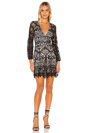 Steve Madden RSVP by Steve Madden That's Deep Lace Dress in Black | REVOLVE