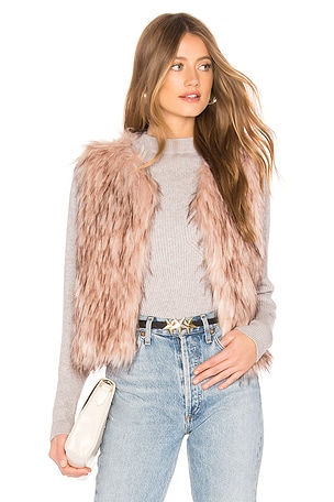 BB buy Dakota Women's Mauve Rose Barbarella Faux Fur Vest with Hook/Eye Closure sz M