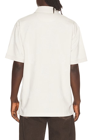 Bad Birdie Bloom Me Away Jacquard Polo in Cream