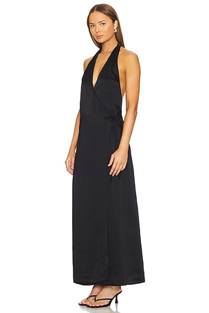 Bondi Born Nara Halter Maxi Dress in Black