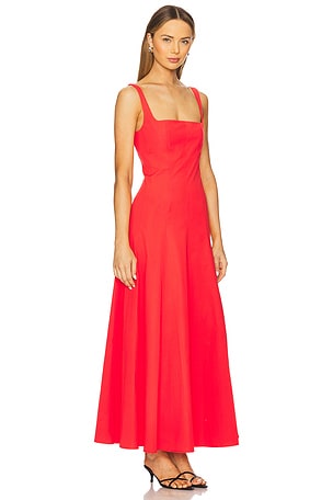 Bondi Born Avila Panelled Maxi Dress in Red