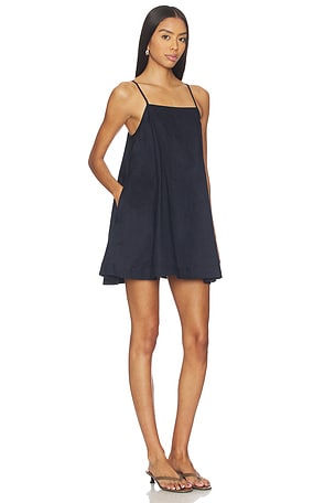 Bondi Born Leiden Flared Mini Dress in Navy