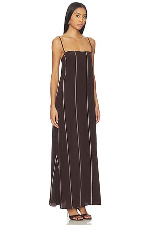 Bondi Born Orta Silk Slip Dress in Brown