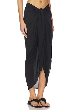 Bondi Born Cremona Tie Front Sarong in Black