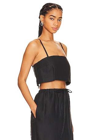 Bondi Born Delphi Crop Top in Black