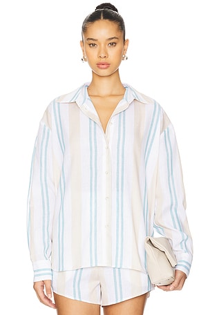 Bondi Born Arezzo Classic Top in White,Baby Blue