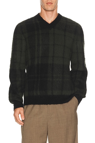 Hunham Tartan V-neck Sweater Barbour