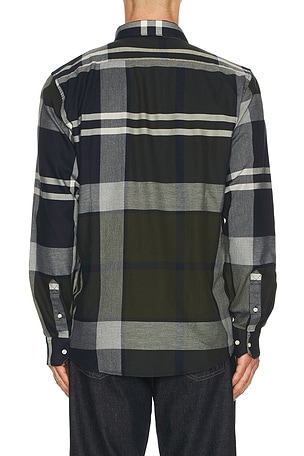 Barbour Dunoon Tartan Tailored Shirt in Olive,Navy