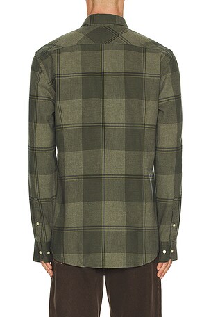 Barbour Heaney Checked Tailored Shirt in Olive
