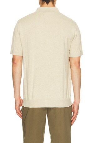 Barbour Muston Linen Blend Knitted Polo in Grey