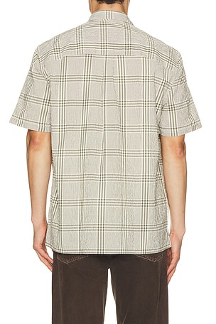 Barbour Carrock Checked Seersucker Summer Shirt in Grey