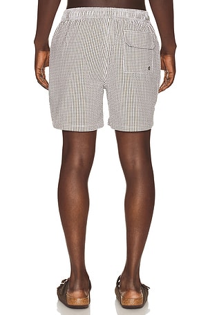 Barbour Gingham Seersucker Swim Short in Olive
