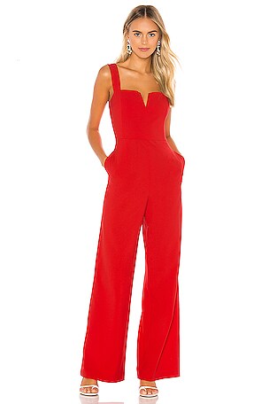 BCBGMAXAZRIA Bustier Jumpsuit in Scarlet REVOLVE