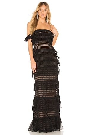 BCBGMAXAZRIA Elora Off The Shoulder Gown in Black REVOLVE